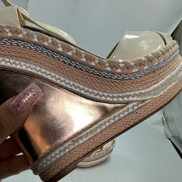 Christian Louboutin Marina Liege 140mm Espadrille Wedge sandals size 11 - Picture 8 of 15